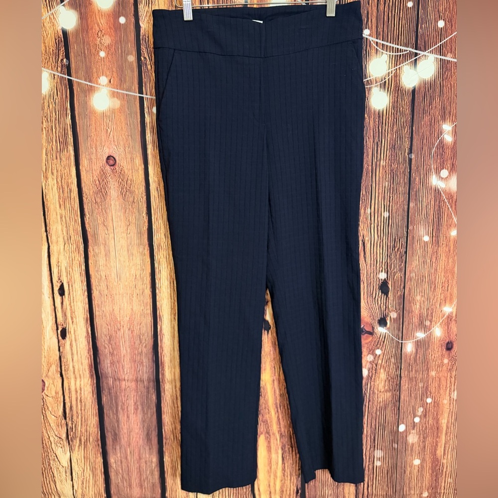 S.C.& Co. Navy Pinstripe (Squares) Women's Navy Stretch Pants